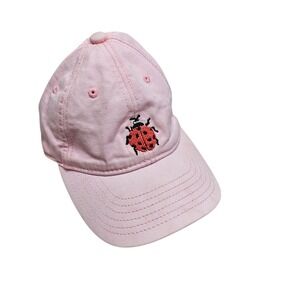 Harding‎ Lane Kids Pink Ladybug Embroidered Baseball Cap Cotton Adjustable